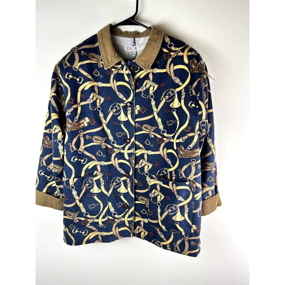 Talbot Equestrian print jacket Size Medium - Picture 1 of 6